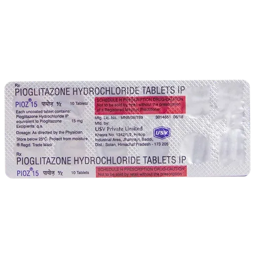pioz 15mg tablet 10's